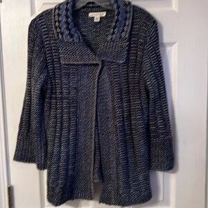 Coldwater Creek Blue cable knit shawl collar cardigan- Medium